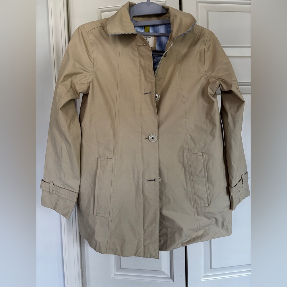 Lands End Kids Classic Tan Trench Coat  Size Small 7/8